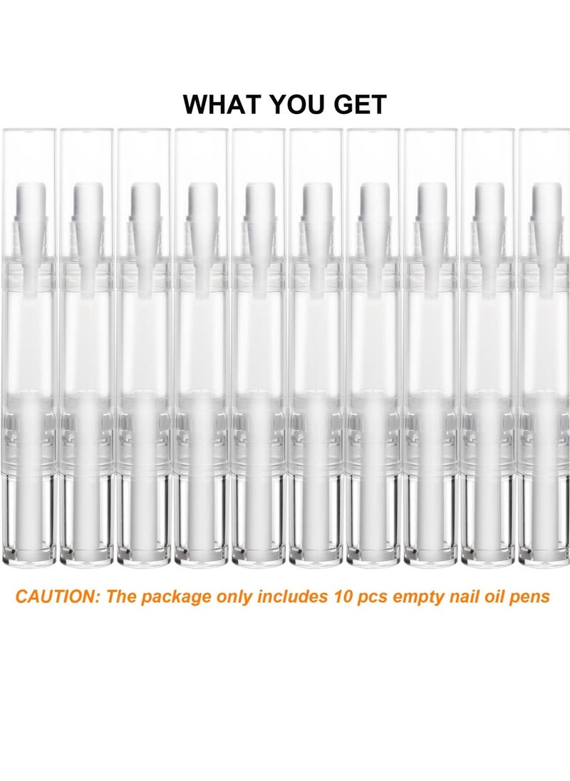 Y&D - 5ml Transparent Twist Pen, for Cuticle Oil Applicator, Empty Nail Pen with Brush Tip, Eyelash Growth Liquid Tube, Cosmetic Lip Gloss Container (10 pack) - Image 1