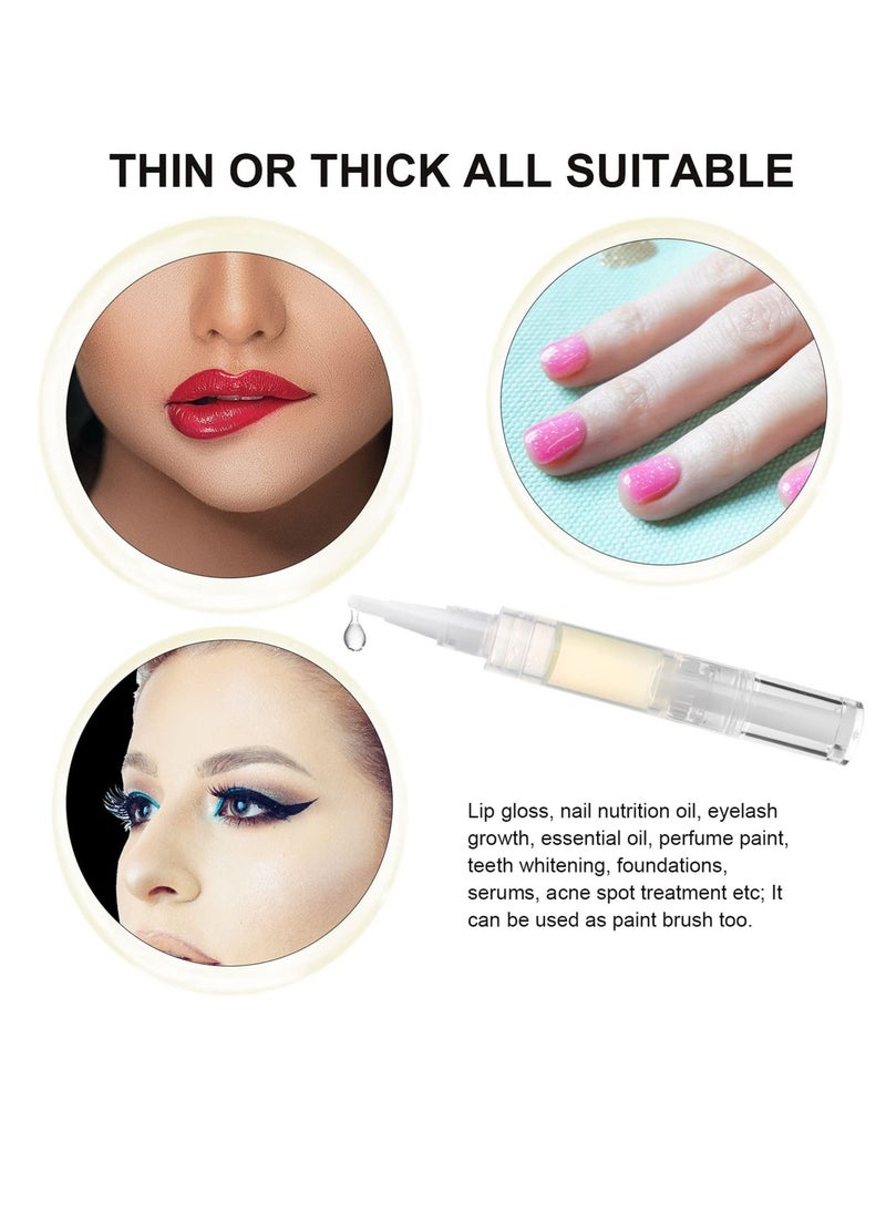 Y&D - 5ml Transparent Twist Pen, for Cuticle Oil Applicator, Empty Nail Pen with Brush Tip, Eyelash Growth Liquid Tube, Cosmetic Lip Gloss Container (10 pack) - Image 1