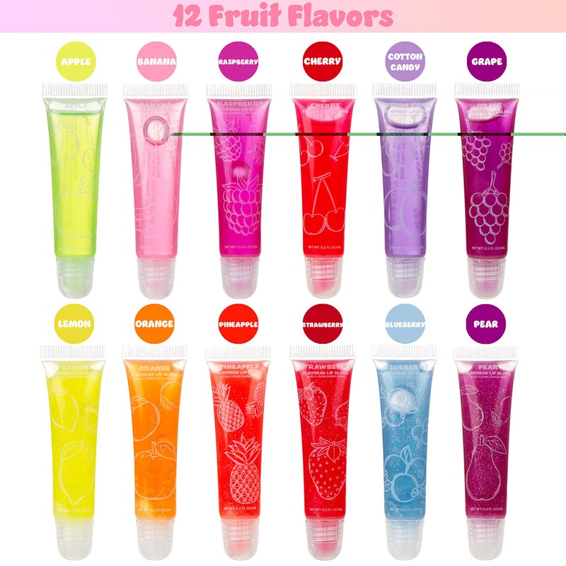 EXPRESSIONS 12pc Flavored Lip Gloss Bulk Set | Non-Toxic, Kid-Safe Squeeze Tubes for Party Favors, Goodie Bag Fillers & Classroom Gifts - Image 2