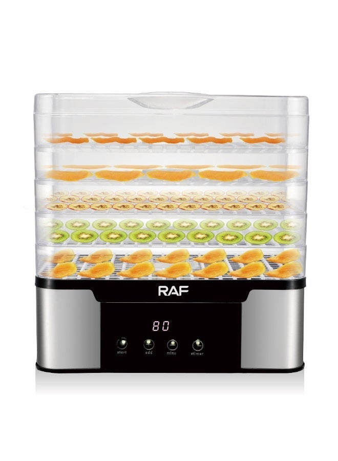 RAF Food Dehydrator 350W Multi Layer Fruit Dryer Machine With 6 Transparent Trays Digital Touch Control Adjustable Temperature Ideal For Healthy Homemade Snacks And Food Preservation 1 Piece - Image 4