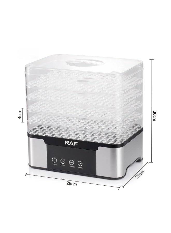 RAF Food Dehydrator 350W Multi Layer Fruit Dryer Machine With 6 Transparent Trays Digital Touch Control Adjustable Temperature Ideal For Healthy Homemade Snacks And Food Preservation 1 Piece - Image 2