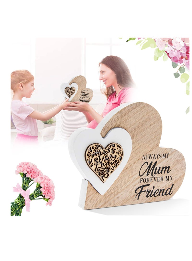 Wooden Mother's Day Crafts Ornament Heart Hollow Home Desktop Decoration Small Ornament Gift  - Image 1