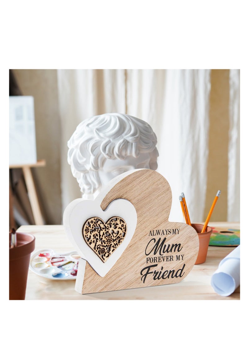 Wooden Mother's Day Crafts Ornament Heart Hollow Home Desktop Decoration Small Ornament Gift  - Image 2