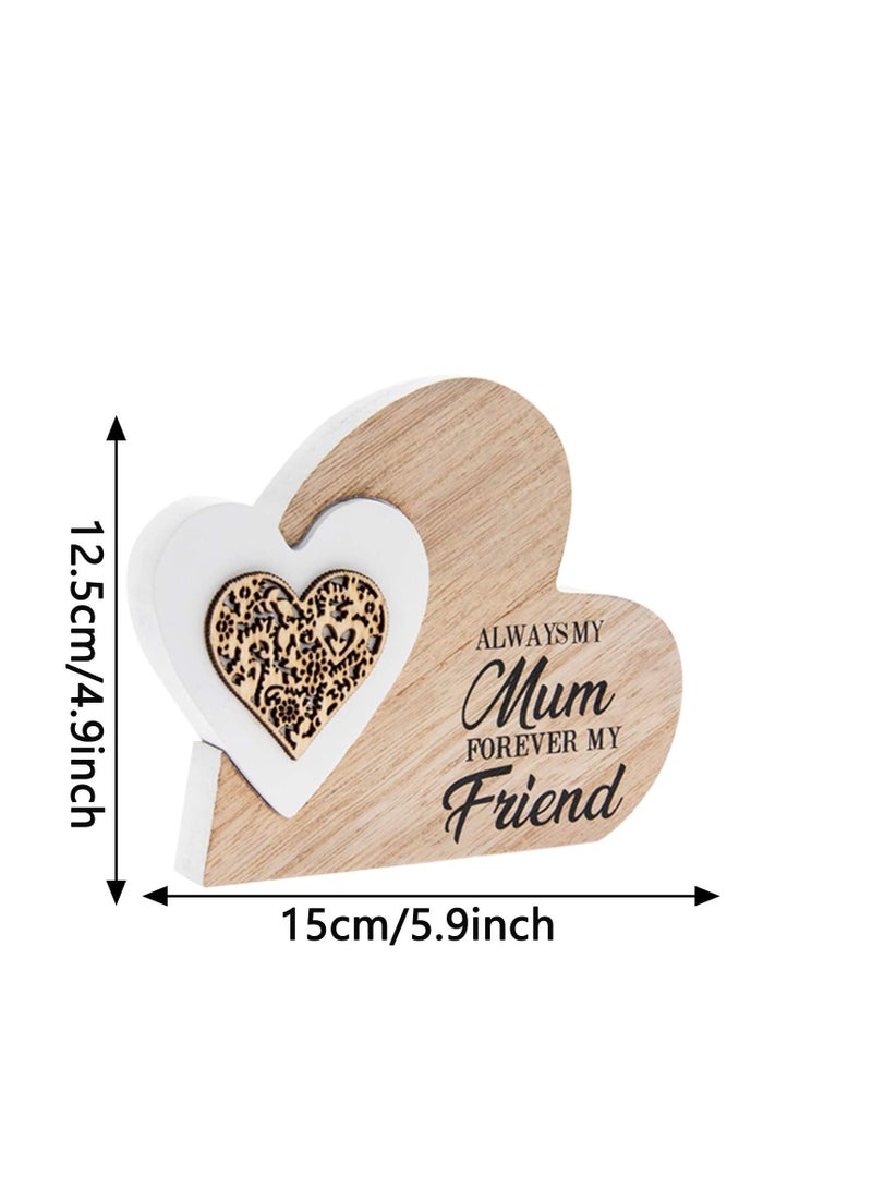 Wooden Mother's Day Crafts Ornament Heart Hollow Home Desktop Decoration Small Ornament Gift  - Image 3