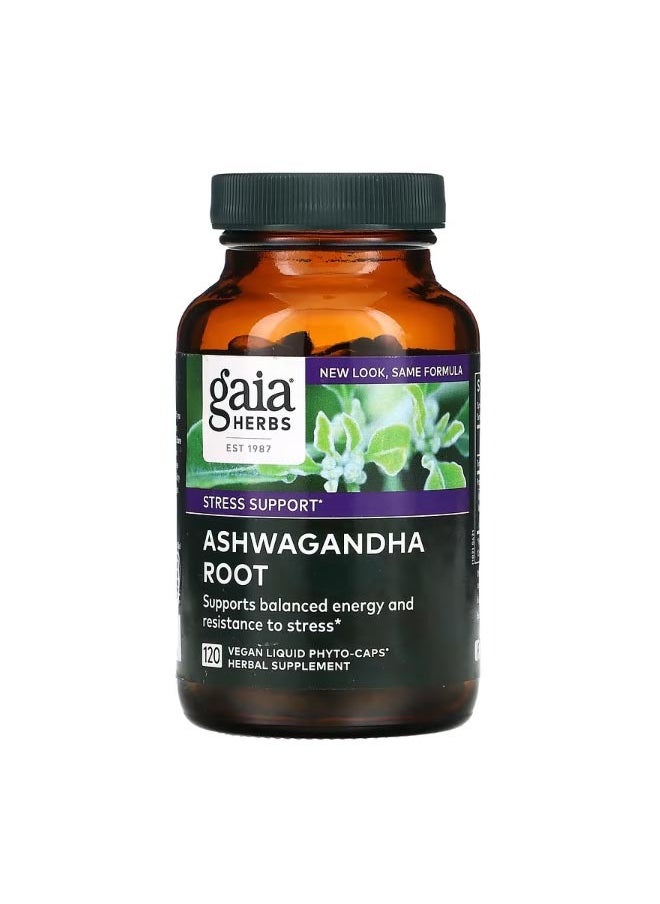 Gaia Herbs Ashwagandha Root 120 Vegan Liquid Phyto Caps  - Image 1