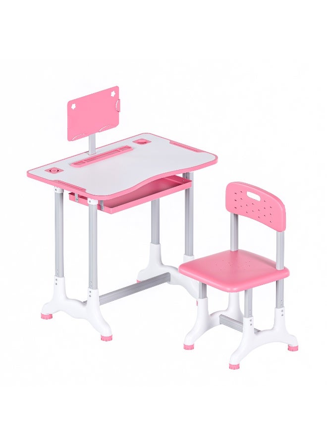 DubaiGallery Kids Functional Desk and Chair Set, Height Adjustable Children School Study Table with Bookholder Slots, LED Lamp Holder, Storage for Boys Girls. Sturdy 2 Years-12 Years. Doodle board - Image 2