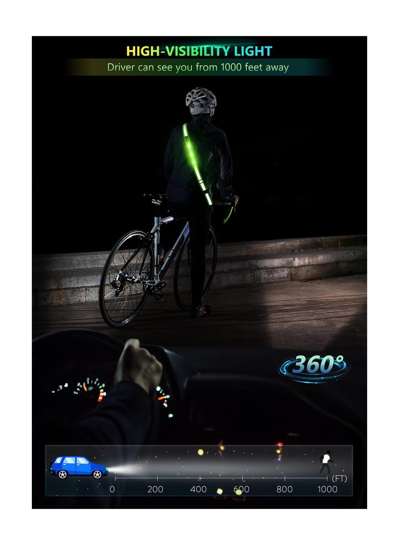 Generic LED Reflective Safety Belt for Night Walking and Running, High Visibility Rechargeable Sash for Men and Women, Durable Light-Up Running Gear for Enhanced Safety.  - Image 3