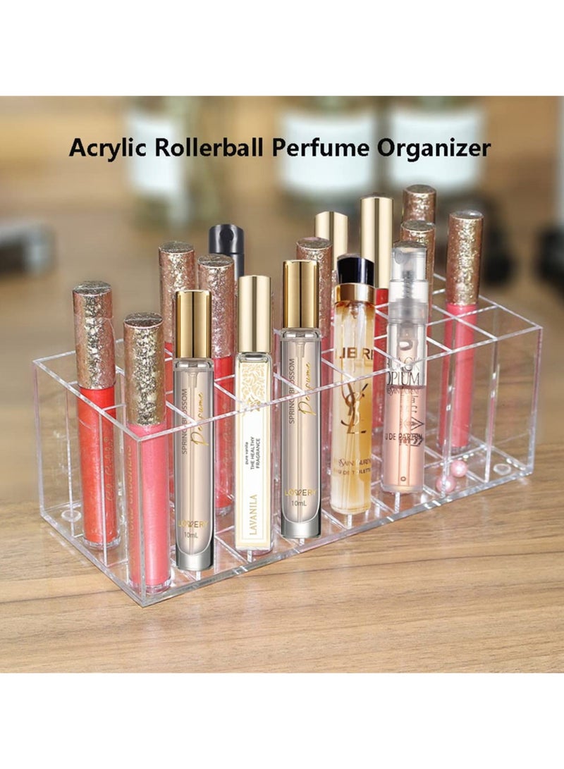 Clear Acrylic Lipstick Organizer and Makeup Brush Holder, 24 Slot Versatile Cosmetic Storage Caddy for Easy Organization - Image 2