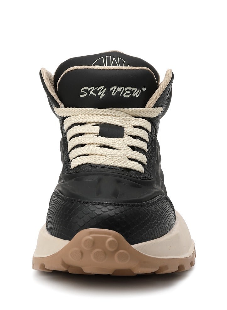 SKY VIEW Men Fashion Casual Shoes Mid Top Double Tongue Design Hiking Sneakers Non-Slip Trekking Walking Shoes Running Shoes for Men with Arch Support - Image 5