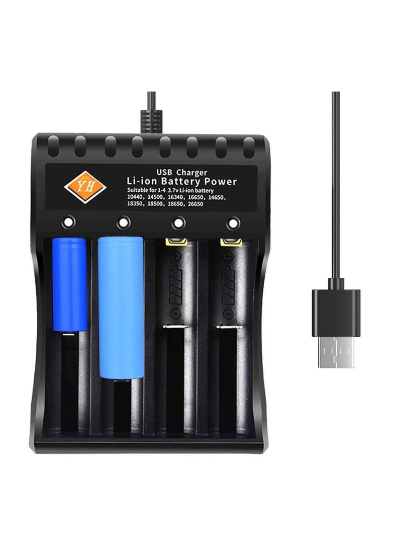 Captaintech 18650 Rechargeable Battery Charger 3.7V Lithium ion Battery Charger for Li-ion 18650,18500,10440,14500,16340,16650,14650,18350,26650 Battery - Image 1