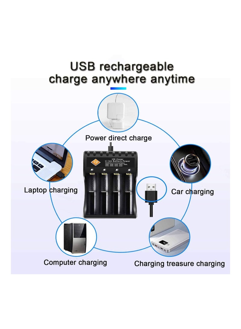 Captaintech 18650 Rechargeable Battery Charger 3.7V Lithium ion Battery Charger for Li-ion 18650,18500,10440,14500,16340,16650,14650,18350,26650 Battery - Image 4