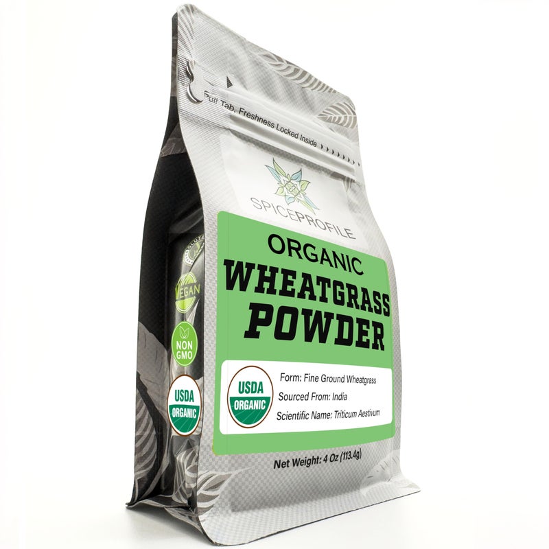 Spice Profile USDA Organic Wheatgrass Powder Lab Tested for Heavy Metals Resealable 4oz Pouch Gehun Ka Ghas Hierba de Trigo - Image 3