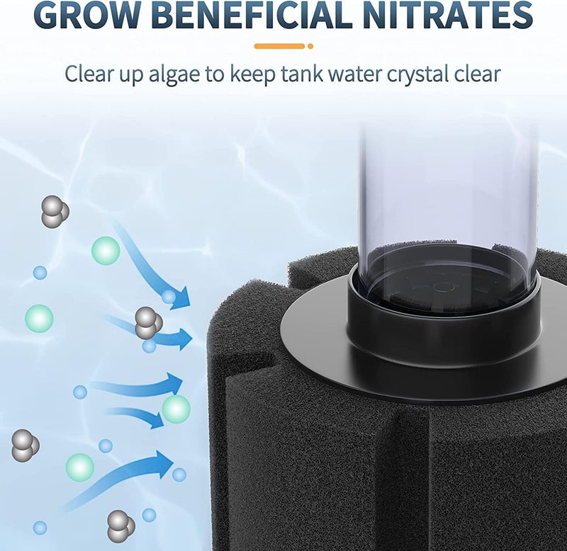 VAYINATO ® (2835) فلتر إسفنجي كيميائي صغير فائق لبركة الأسماك مع خرطوم هواء بطول 2 متر مجانًا | مناسب للأجهزة المائية العذبة والمالحة (مضخة الهواء غير مشمولة) من بيتزلايف وورلد - Image 5