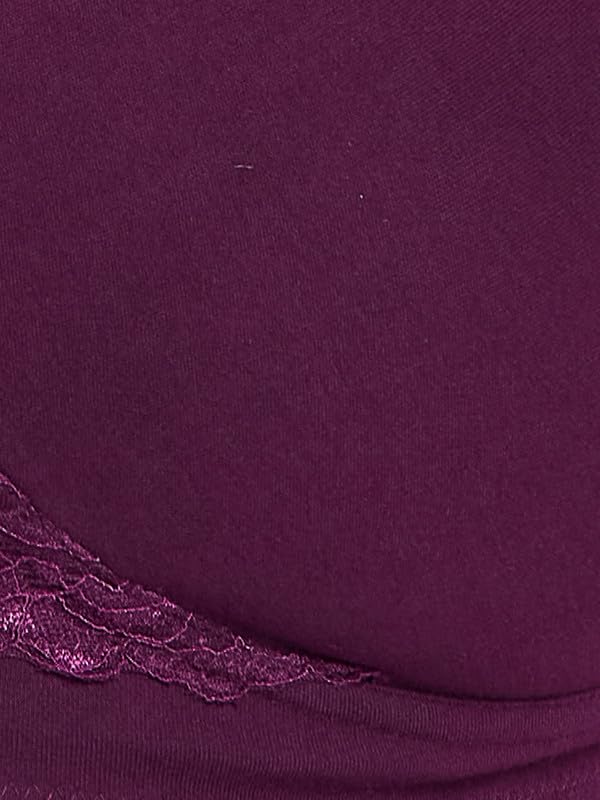 Clovia Women's Cotton Non-Padded Non-Wired Full Figure T-Shirt Bra (BR1214P15_Purple_34D) - Image 5