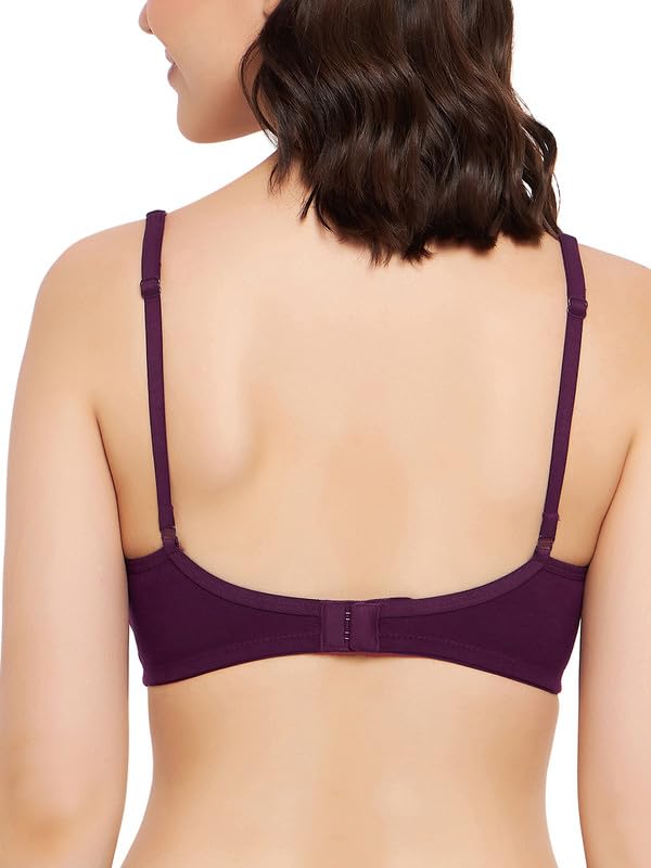 Clovia Women's Cotton Non-Padded Non-Wired Full Figure T-Shirt Bra (BR1214P15_Purple_34D) - Image 4