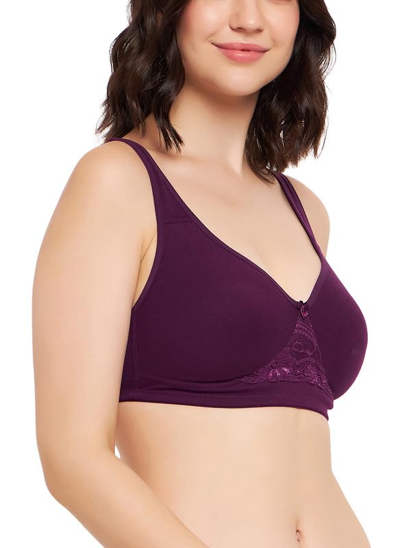 Clovia Women's Cotton Non-Padded Non-Wired Full Figure T-Shirt Bra (BR1214P15_Purple_34D) - Image 3