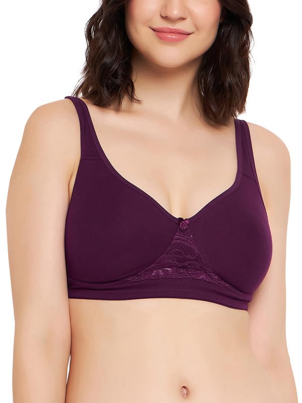 Clovia Women's Cotton Non-Padded Non-Wired Full Figure T-Shirt Bra (BR1214P15_Purple_34D) - Image 1