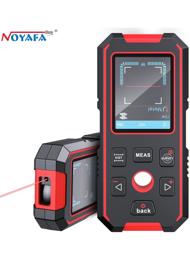 NOYAFA 3 in 1 Stud Finder Wall Scanner with Laser Level & Laser Distance Meter, IP54 Wall Detector for Wood AC Live Wire Metal Studs Detection, Rechargeable Rangefinder, Automatic Calibration & Data Storage  - Image 1