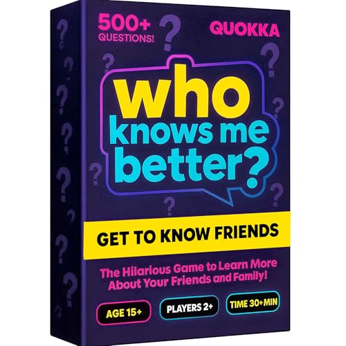 QUOKKA Family Board Games for Adults and Teens Who Knows Me Better Classic Family Trivia Card Game with 95 Cards Fun Guessing Game for 15 Year Olds - Image 1