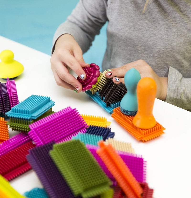 B. Toys ب. ألعاب - كتل فرشاة - ستاكادوس - مجموعة كتل البناء STEM - 68 كتلة متشابكة - ألعاب للأطفال الصغار، الأطفال - جرة تخزين مع غطاء - 2 سنوات وما فوق - Image 5