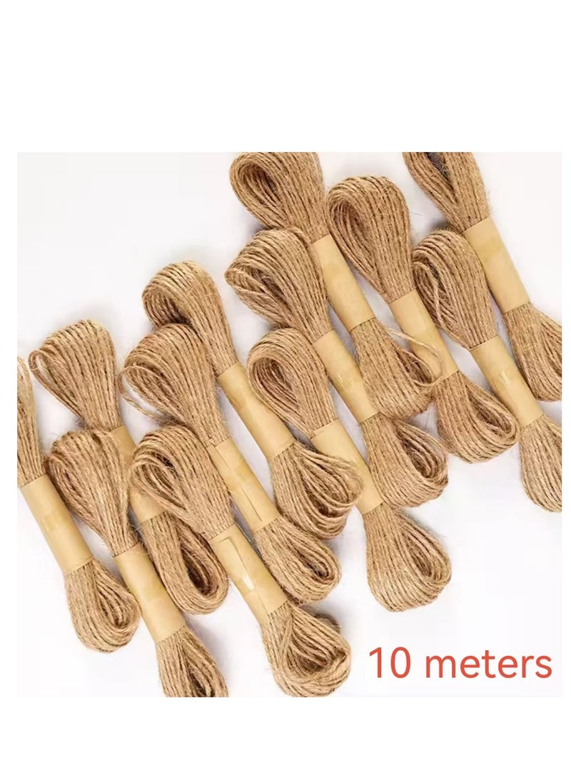 Generic - 2mm Natural Twisted Jute String Moisture-proof Packaging Decorative Cord Strong Fashion Braid Hemp Thread - Image 1