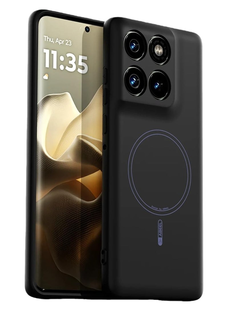 **غطاء سيليكون سائل رفيع للـ Motorola Moto Edge 60 Pro - متوافق مع ماج سيف مع حماية كاملة للكاميرا بتصميم بسيط وألوان نقية**