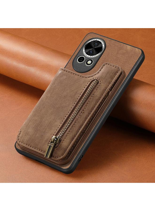 S-TOP Case For Huawei nova 10 Pro Retro Leather Zipper Wallet Back Phone Case - Image 5