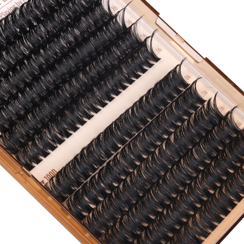 Geeneiya 16MM Volume Lash Clusters Kit DIY Lash Extension Kit D Curl Eyelash Extensions with Waterproof Lash Bond and Seal Waterproof Tweezers,Only 16MM, 80D+100D - Image 4