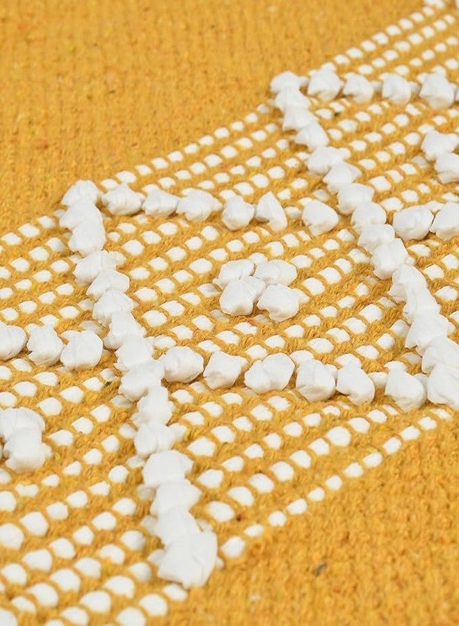 SLAZIE Cotton 4-6 Seater Cotton Table Runner|Table Cover|Table top|Table Linen|Table Decor for Dining Table|Centre Table|Coffee Table|Shelf(14*72 inches)|Yellow d| SLS 010 - Image 3