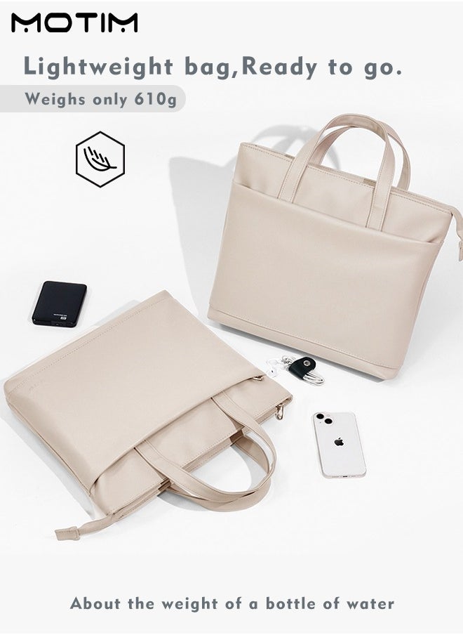 Motim - Laptop Bag 14 inch Leather Computer Tote Bag Large Capacity Waterproof Business Office Briefcase Messenger Laptop Case Ladies Handbag Bag for Travel/Business Multifunctional - Image 1