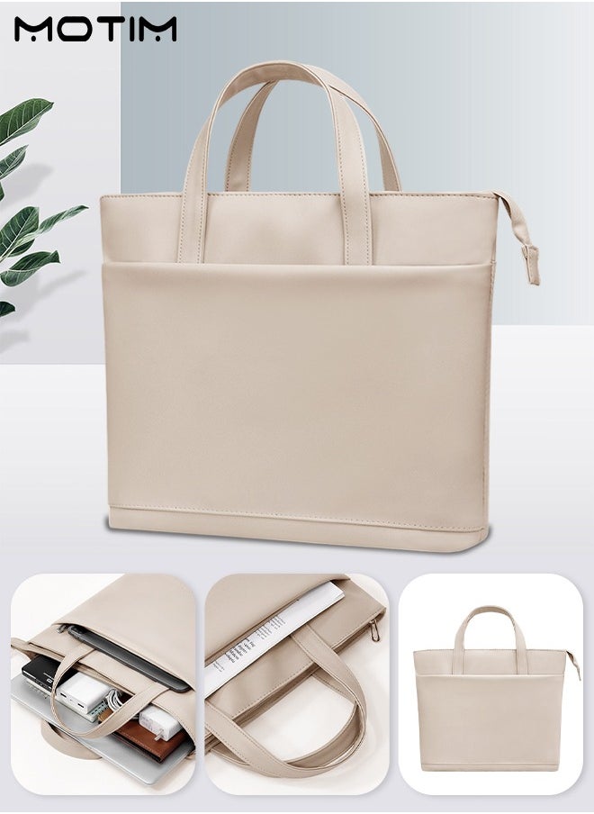 Motim - Laptop Bag 14 inch Leather Computer Tote Bag Large Capacity Waterproof Business Office Briefcase Messenger Laptop Case Ladies Handbag Bag for Travel/Business Multifunctional - Image 1