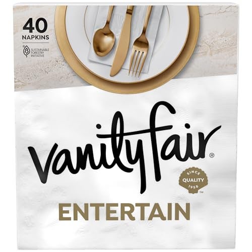 Vanity Fair Entertain Paper Napkins, 40 Count (Pack of 8), Disposable Napkins Made For Entertaining And Events - Image 2
