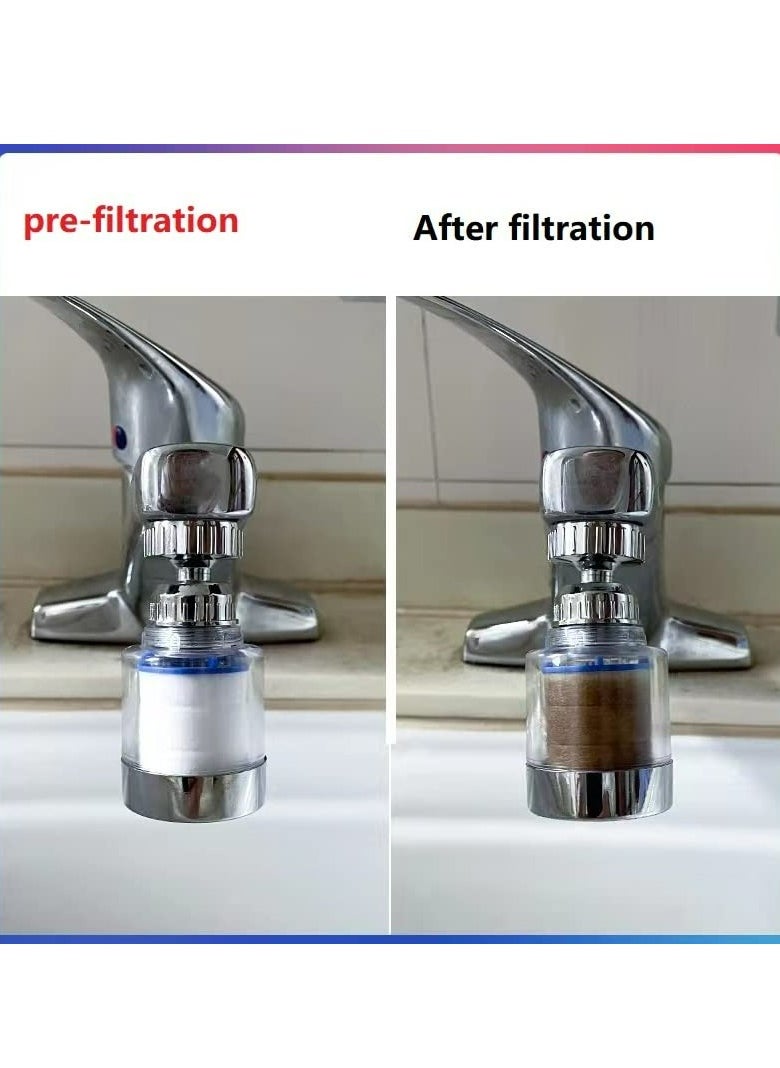 Generic - Bathroom Sink Filter Faucet Filter 360 Degree Rotating Faucet Filter Purifier Kitchen Faucet Filter removes Chlorine, Fluorine, Heavy Metals and Hard Water (1pack Short) - Image 1