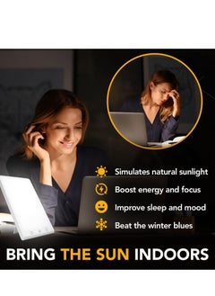 SYOSI Light Therapy Lamp 10000 Lux Light, Touch Control Daylight with Memory Function, Focus, and Sleep | 6500K Artificial Sunlight Shines  - Image 4