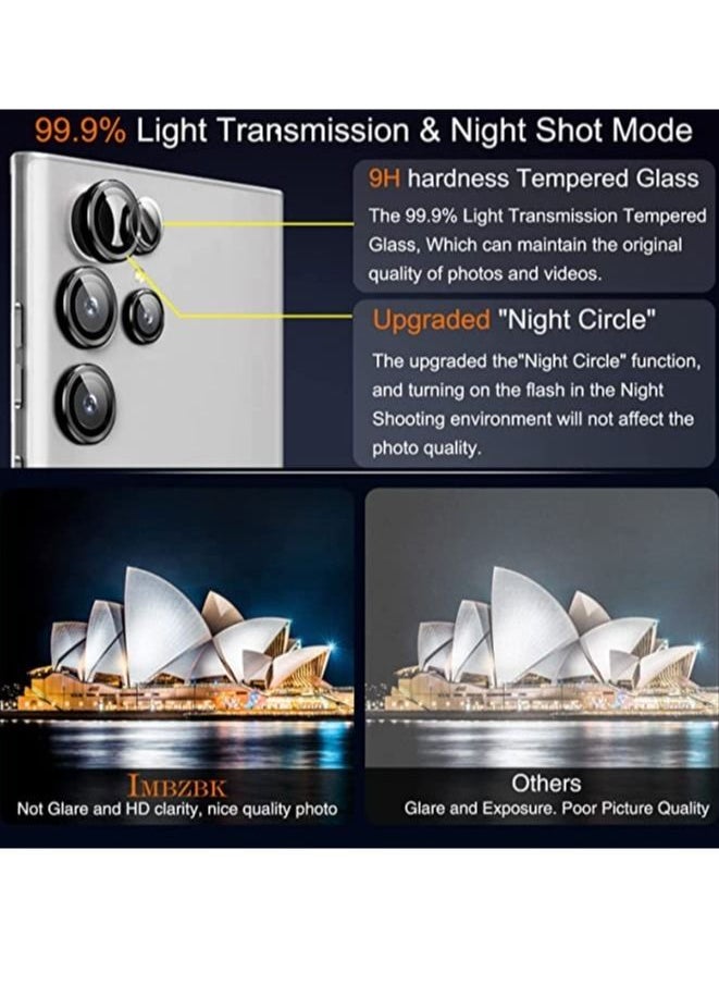 Raxoom Samsung Galaxy S23 Ultra Camera Lens Protector Accessories Cover Camera Screen Protector Tempered Glass for Samsung Galaxy S23 Ultra Aluminum Edge Metal Case Friendly, Black - Image 5