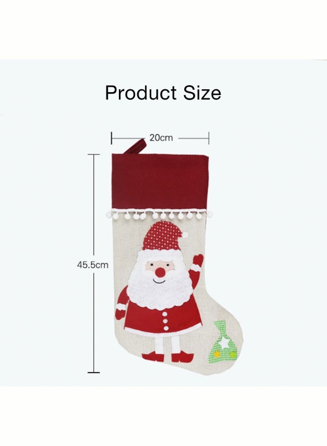 فتيرلي مجموعة من 2 جوارب عيد الميلاد على شكل رجل ثلج وسانتا كلوز، أكياس هدايا جوارب عيد الميلاد للعائلة وزينة حفلات عيد الميلاد - Image 5