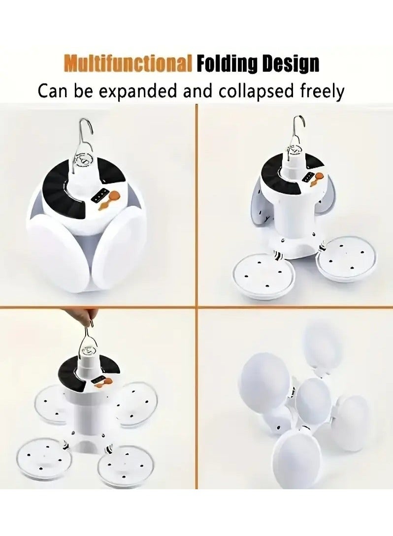 Rechargeable Solar  USB LED Camping Lantern - 5 Light Modes, Multi-Use, Water-Resistant, Collapsible - Ideal for Outdoor Emergencies  Camping - Image 2