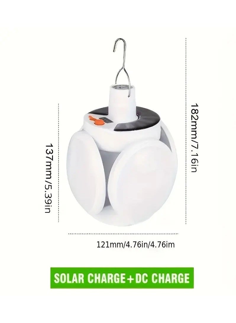 Rechargeable Solar  USB LED Camping Lantern - 5 Light Modes, Multi-Use, Water-Resistant, Collapsible - Ideal for Outdoor Emergencies  Camping - Image 5