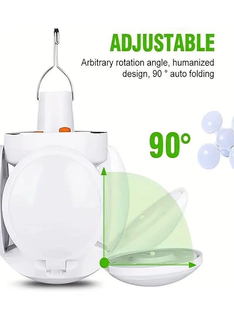 Rechargeable Solar  USB LED Camping Lantern - 5 Light Modes, Multi-Use, Water-Resistant, Collapsible - Ideal for Outdoor Emergencies  Camping - Image 4