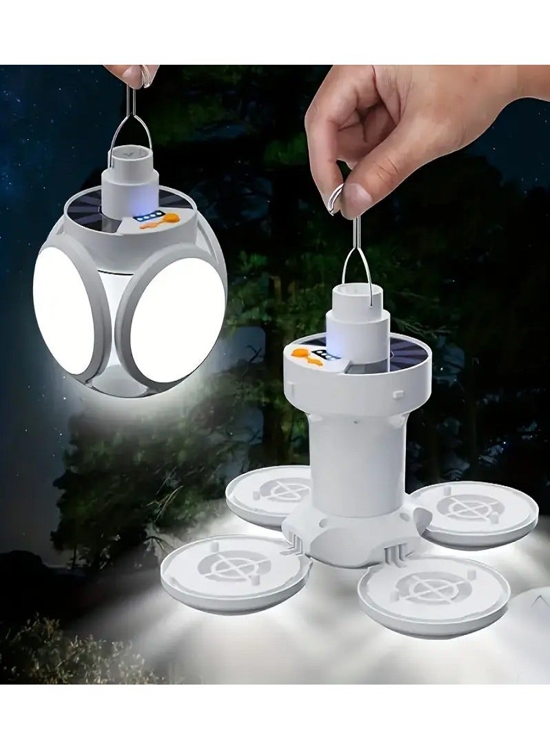 Rechargeable Solar  USB LED Camping Lantern - 5 Light Modes, Multi-Use, Water-Resistant, Collapsible - Ideal for Outdoor Emergencies  Camping - Image 1