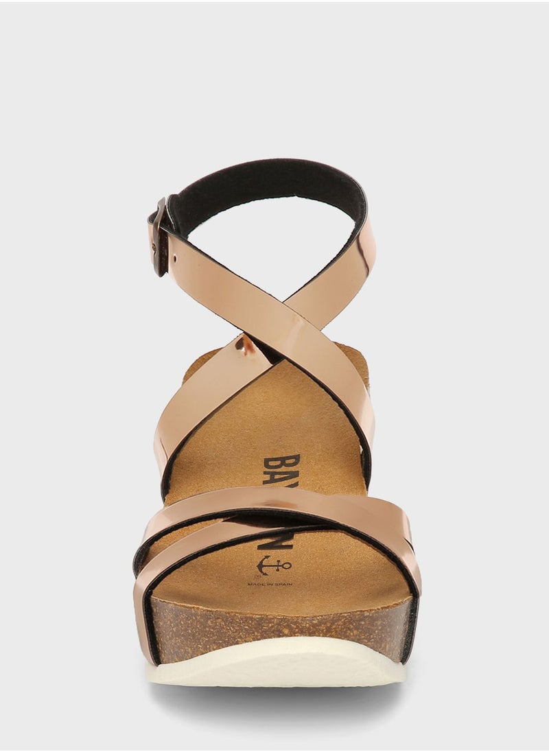 BAYTON Asteria Strappy Mid Heel Wedges  - Image 4