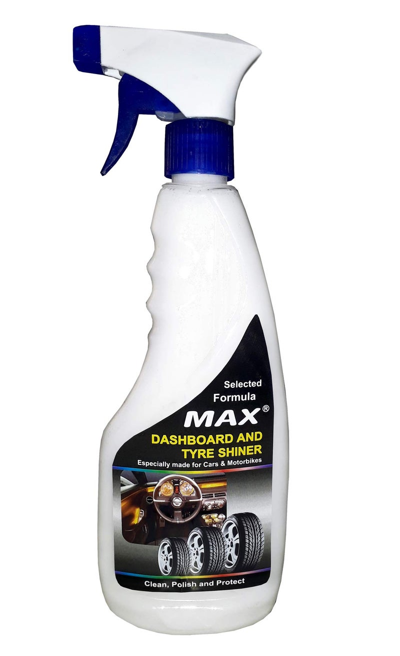 MAX Essential Car Care Kit (Pack of 7 Pieces) - Conatins 500 ML Each of Dashboard/Tyre Shiner and Liquid Wax Polish, 2 Foam Applicators and 3 Microfiber Cloths - Image 3