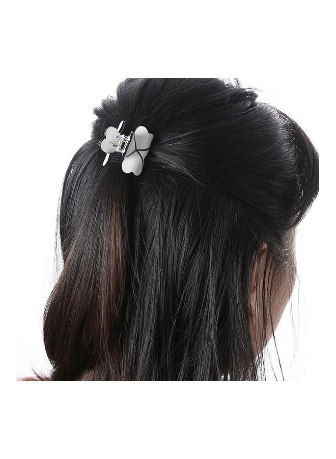 BGM Fashion Women Hair Claw Elegant Mini Simple Colorful Bun Accessories White - Image 2