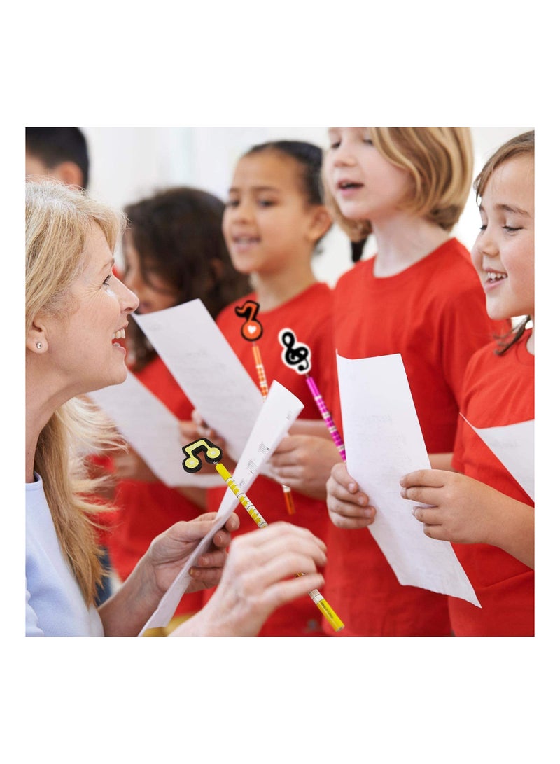 12 Colorful Music Note Pencils with Cute Cartoon Instruments for Kids School Supplies - Image 2
