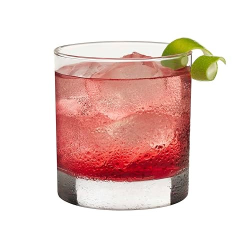 LIBBEY Libbey 917CD Heavy Base Rocks Glasses Set of 12 Rocks Whiskey Glasses Set with Simple Lines Dishwasher Safe Cocktail Drinking Glasses Ideal Rocks Glassware for Special Moments