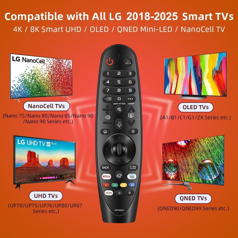 LG Smart TV Voice Remote with Pointer Function Universal for LG UHD OLED QNED NanoCell 4K 8K Models Google/Alexa - Image 3