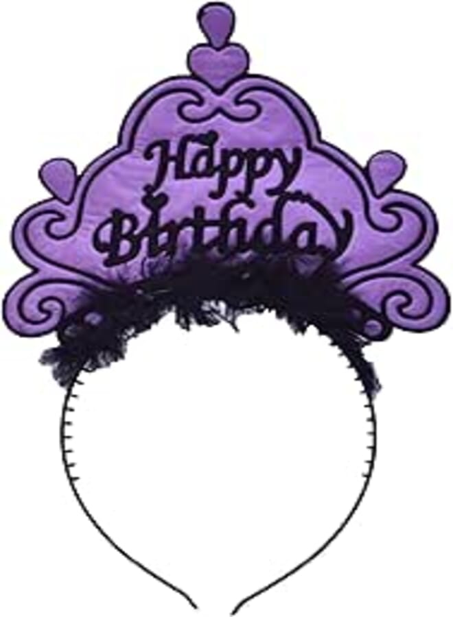 Happy Birthday Baby Party Headband - One Size Purple 