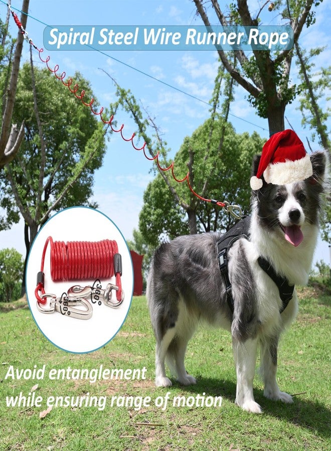 Tyalez 100FT Dog Run for Yard Heavy Duty with 10FT Tie Out Cable, Outdoor Leash Trolley System for Large Dog to 300Lbs - Image 3