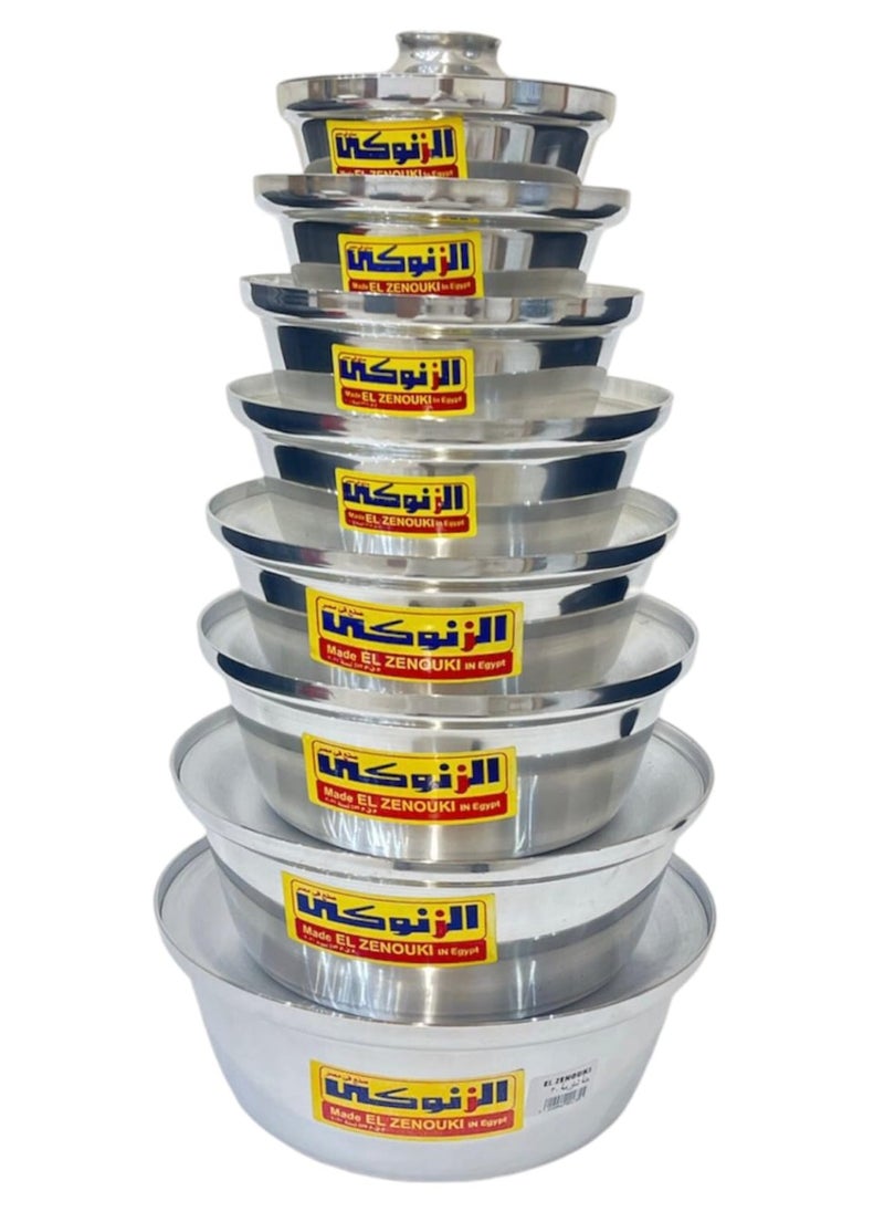 الزنوكى قدور الزنوكي 8 قطع  شورما صناعة مصرية تتميز بالجودة والمتانة  مثالية للطهي اليومي مقاسات 16+18+20+22+24+26+28+30  - Image 1