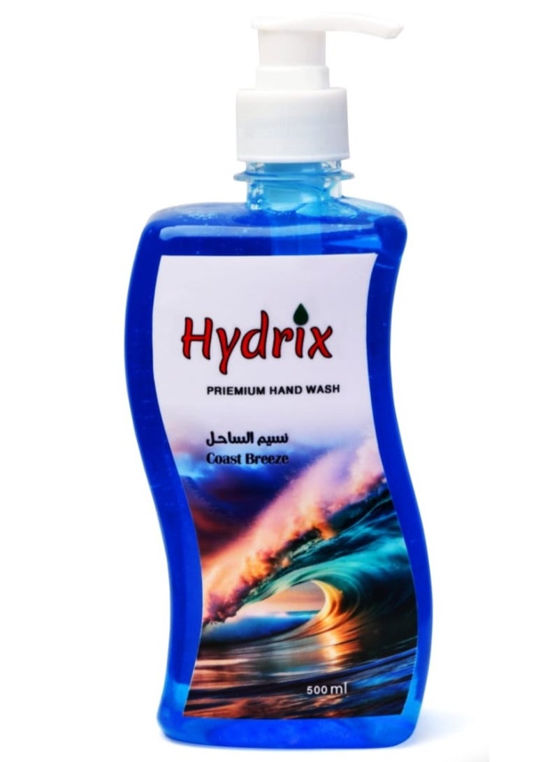 hydrix hand wash with (coconut+palm )oil 500ml breeze coast scent - Image 1